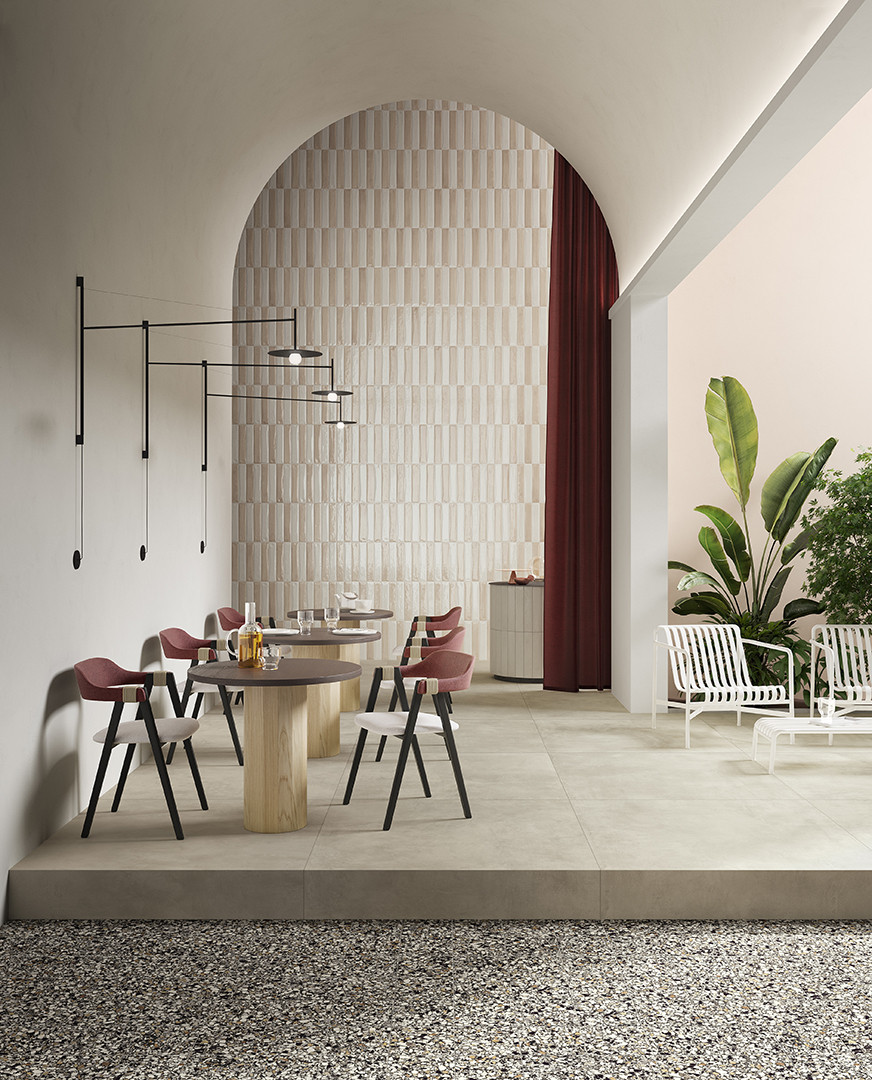 HTL 10 White Porcelain Tile Floor and Wall Timeline series by Ceramiche Del Conca Spa
