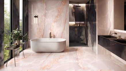 Hemilceramic Stoneware Slab Onyx Pink Marble Canvas 120x278 Bertolani Store