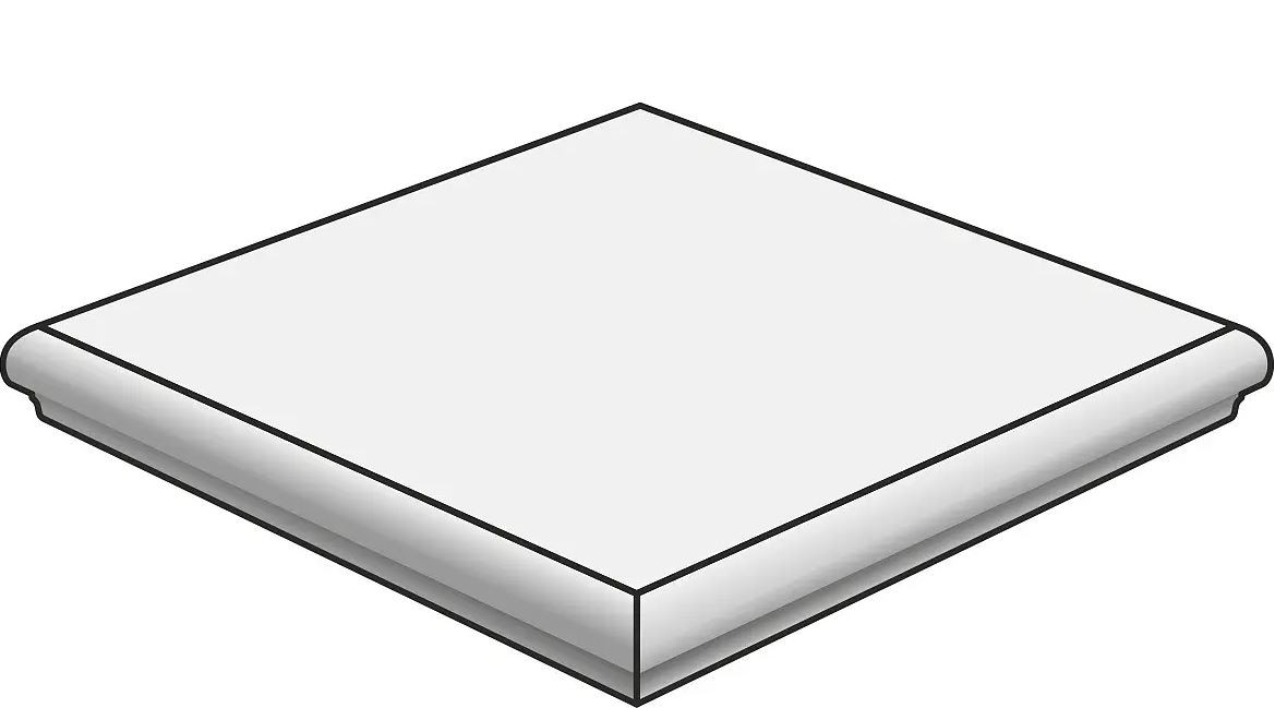 Eckige Stufe mit geklebtem Torus 
